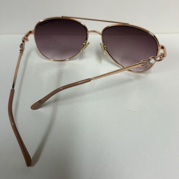 Judith Leiber Aviator Sunglasses Rose Gold Pink Gradient Crystal Accent JL main image 14
